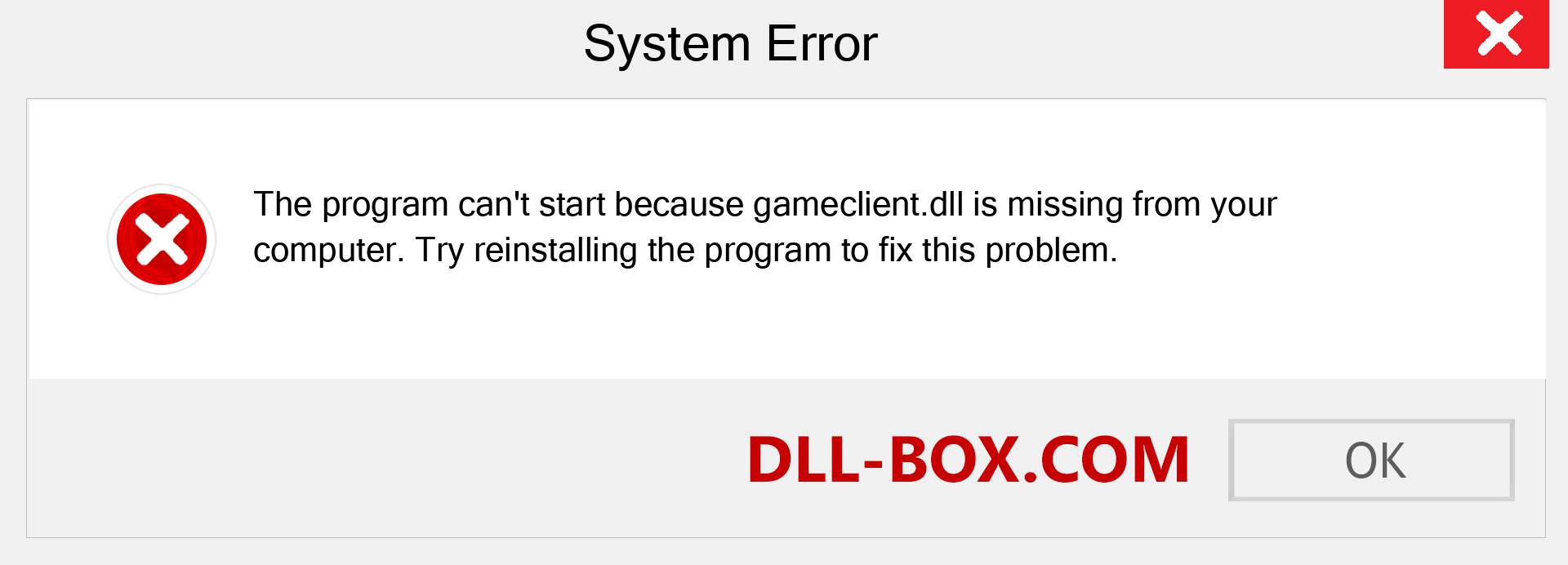  gameclient.dll file is missing?. Download for Windows 7, 8, 10 - Fix  gameclient dll Missing Error on Windows, photos, images